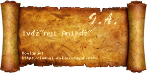 Iványi Anikó névjegykártya